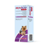 BRAVECTO TRIUNO antiparazitar intern si extern pentru caini 25mg (1.27-2.5 kg)- 3 comprimate