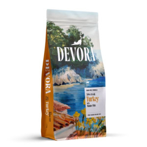 Devora Grain Free Sterilizat cu curcan si peste marin 7.5 kg