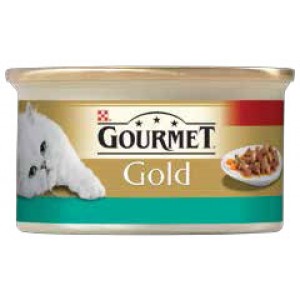 Gourmet Gold Cubulete de carne in sos cu pui si somon 85g